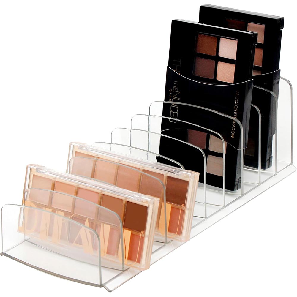 10-Compartment Clear Plastic Makeup Palette Organizer 10-Compartment Clear Plastic Makeup Palette Organizer