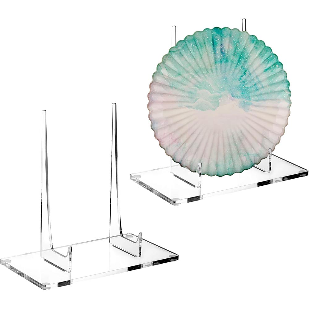 2-Pack 10-Inch Clear Acrylic Easel Display Stands for Photos 2-Pack 10-Inch Clear Acrylic Easel Display Stands for Photos