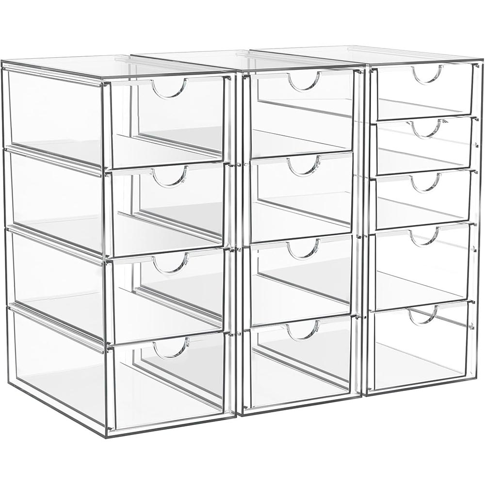 3-Pack Acrylic Organizer with 13 Drawers for Makeup & Office 3-Pack Acrylic Organizer with 13 Drawers for Makeup & Office