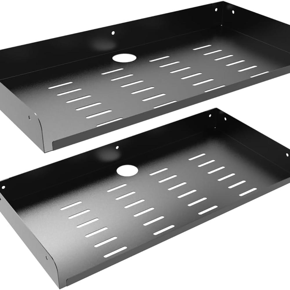 Set of 2 16.6″ x 8″ Metal Floating Shelves for Wall Storage Set of 2 16.6″ x 8″ Metal Floating Shelves for Wall Storage