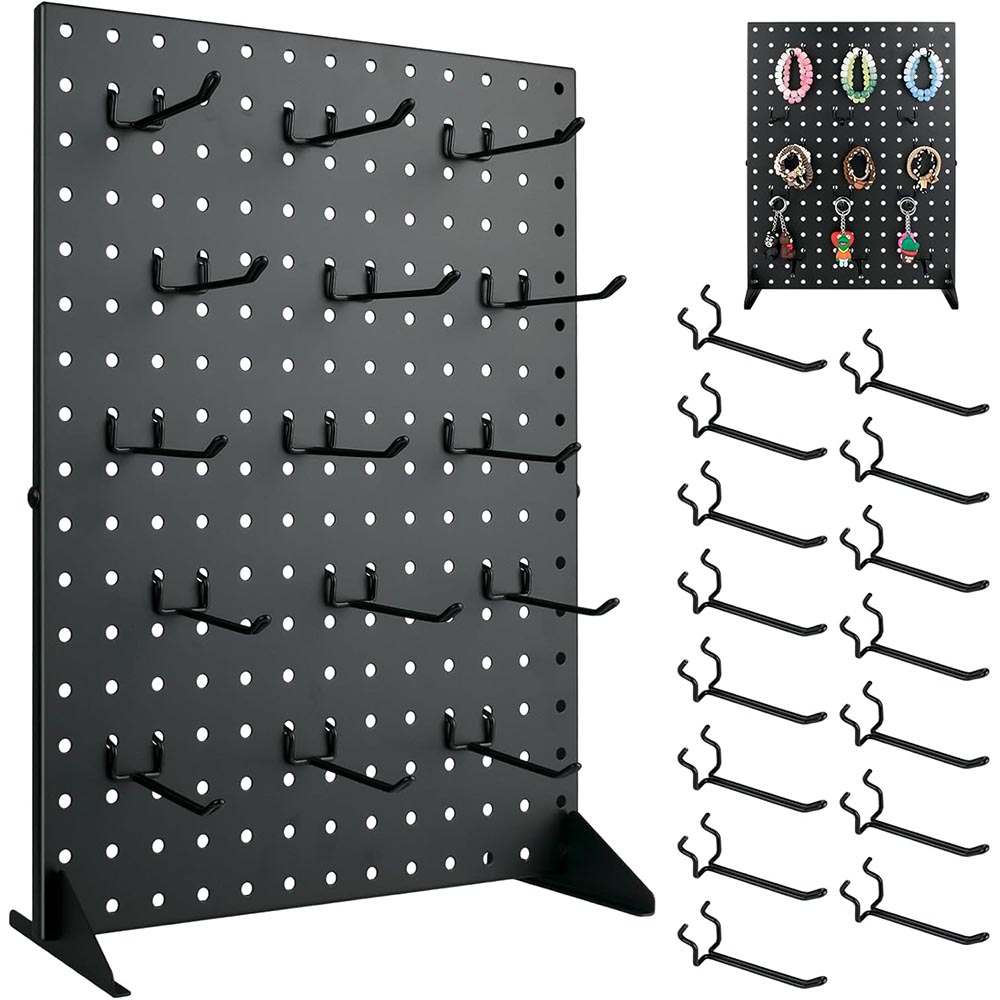 17″ Metal Desk Pegboard Display Stand with 15 Hooks 17″ Metal Desk Pegboard Display Stand with 15 Hooks