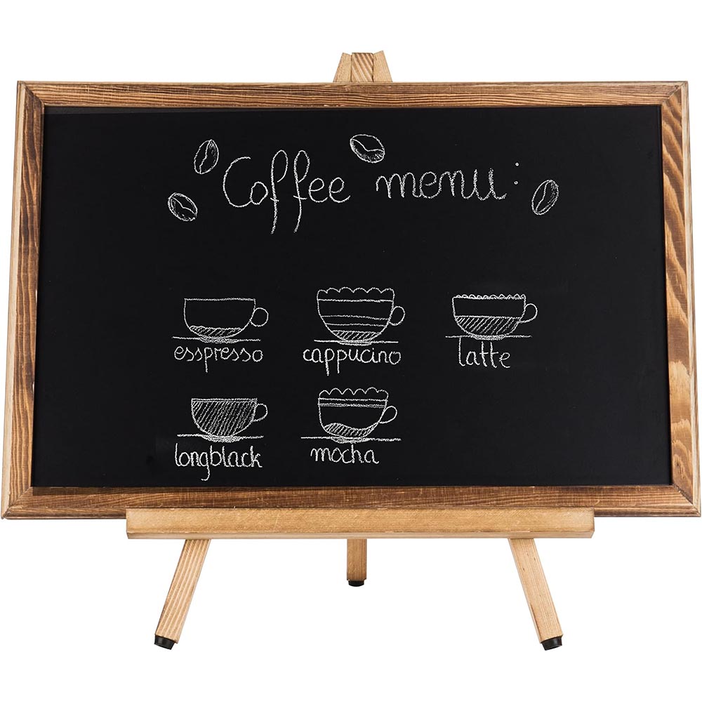 18-Inch Burnt Wood A-Frame Easel Chalkboard Sign 18-Inch Burnt Wood A-Frame Easel Chalkboard Sign