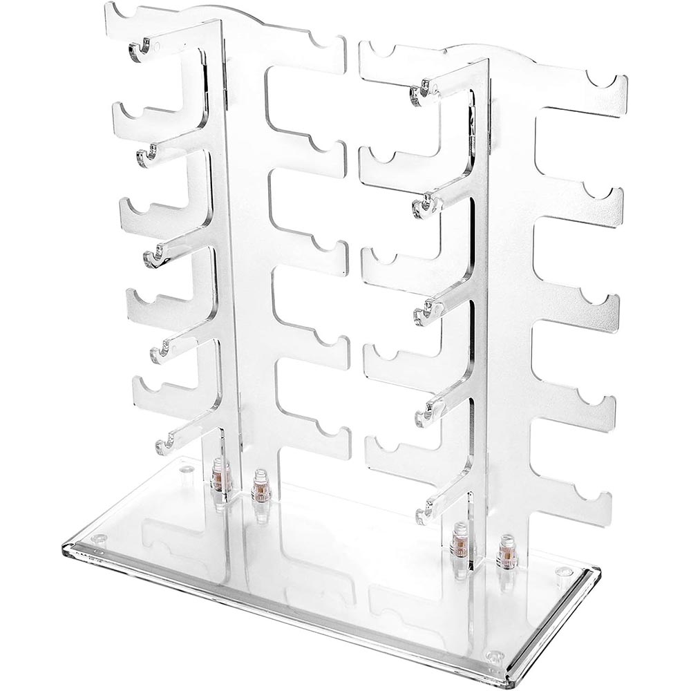2-Row Transparent Sunglasses Rack & Glasses Display Stand