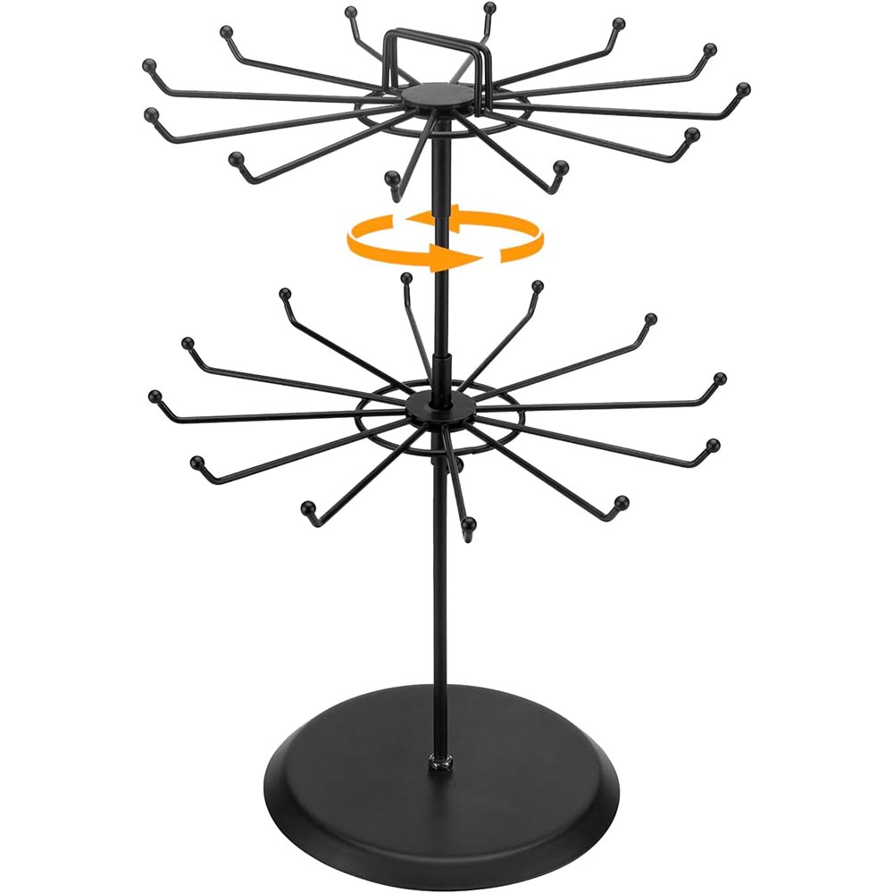 2-Tier Black Metal Rotating Necklace & Bracelet Organizer 2-Tier Black Metal Rotating Necklace & Bracelet Organizer