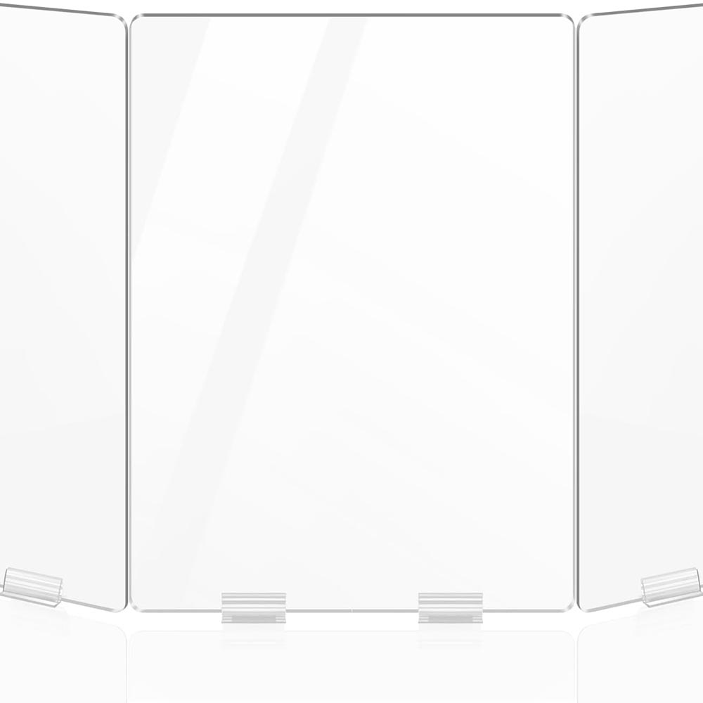 24″x32″ Tri-Fold Acrylic Sneeze Guard for Desks
