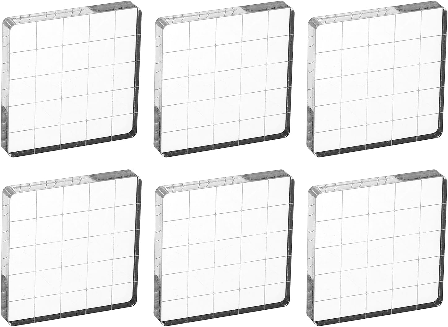 6-Pack Clear Acrylic Stamp Blocks with Grid Lines 6-Pack Clear Acrylic Stamp Blocks with Grid Lines