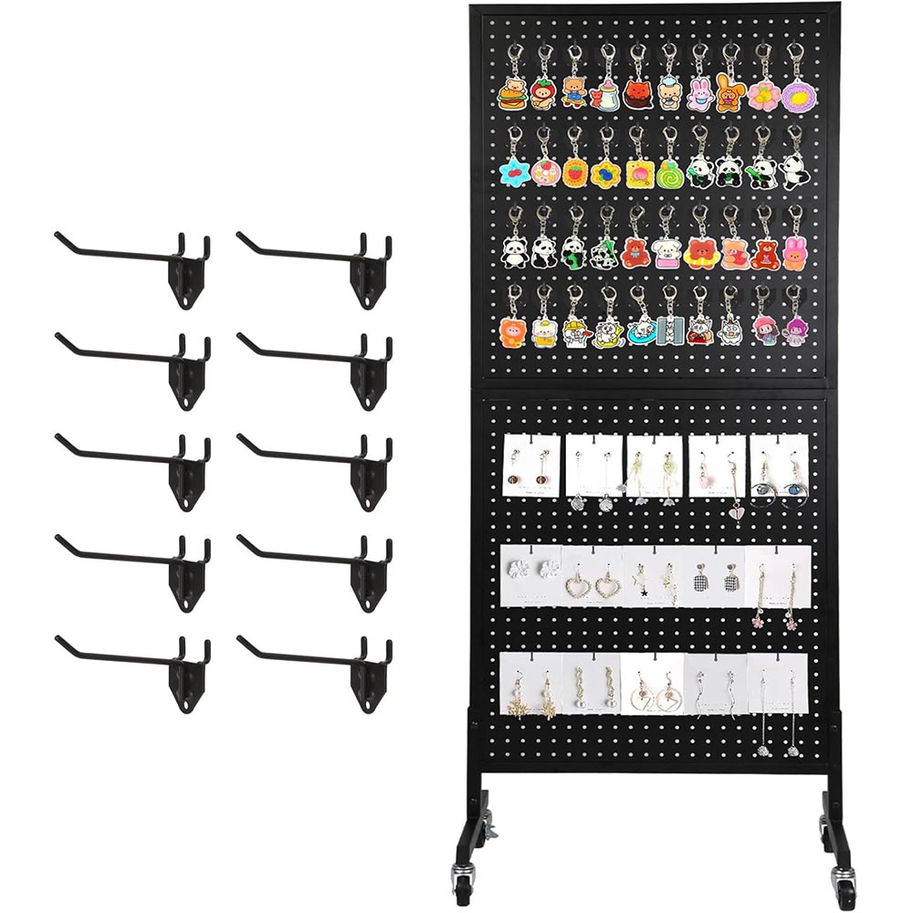 2’x5′ Standing Pegboard Display with T-Base & Wheels 2’x5′ Standing Pegboard Display with T-Base & Wheels
