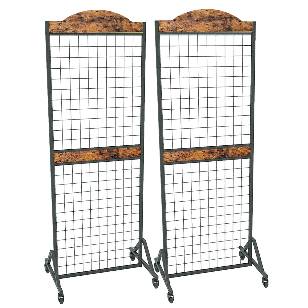 2-Pack 2’x5.5′ Floor Standing Gridwall Panel Display Stand with Hooks 2-Pack 2’x5.5′ Floor Standing Gridwall Panel Display Stand with Hooks
