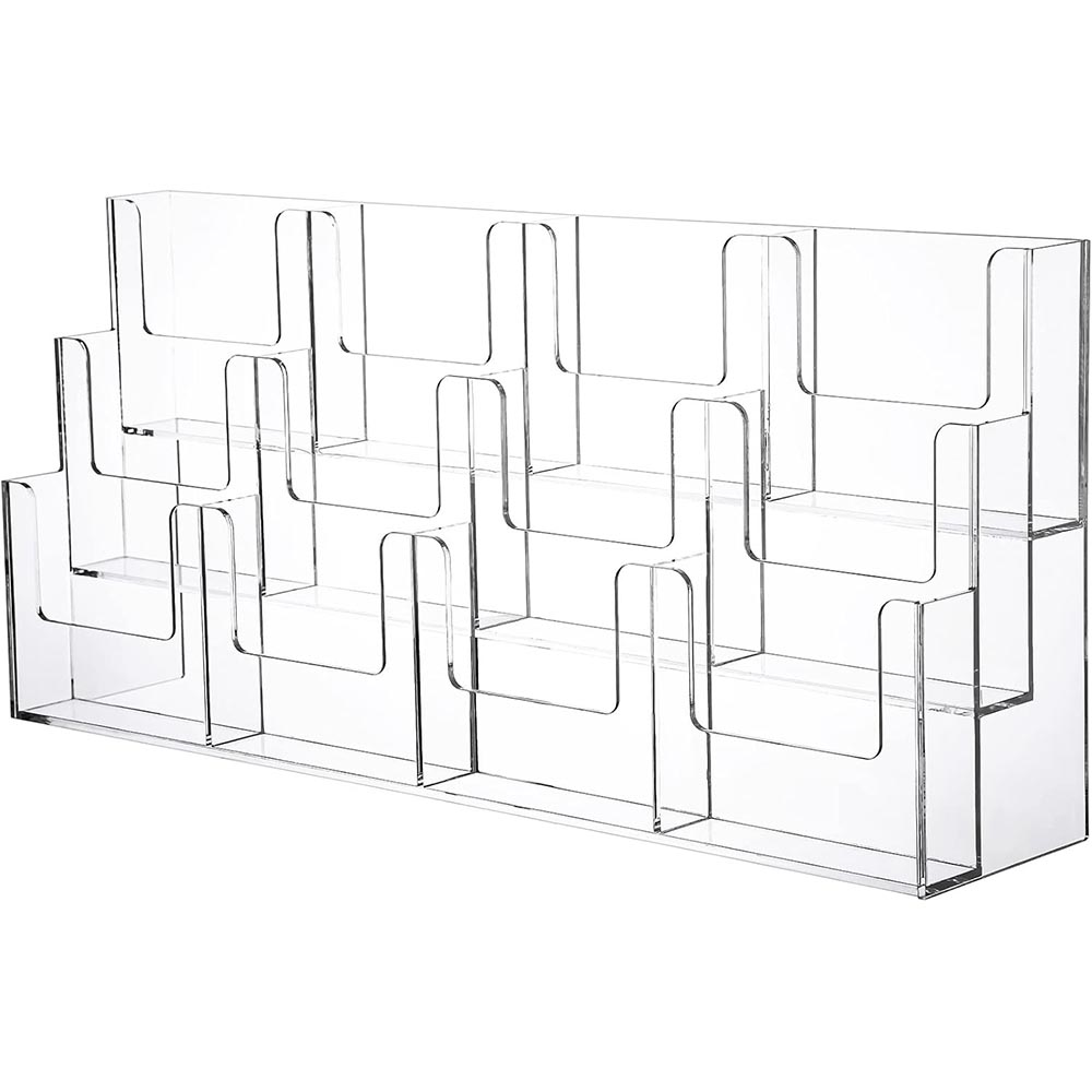3-Tier 12-Pocket Tabletop Acrylic Brochure & Pamphlet Holder 3-Tier 12-Pocket Tabletop Acrylic Brochure & Pamphlet Holder
