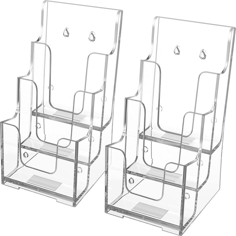 2-Pack 3-Tier 4″ Wide Acrylic Brochure & Pamphlet Holder 2-Pack 3-Tier 4″ Wide Acrylic Brochure & Pamphlet Holder