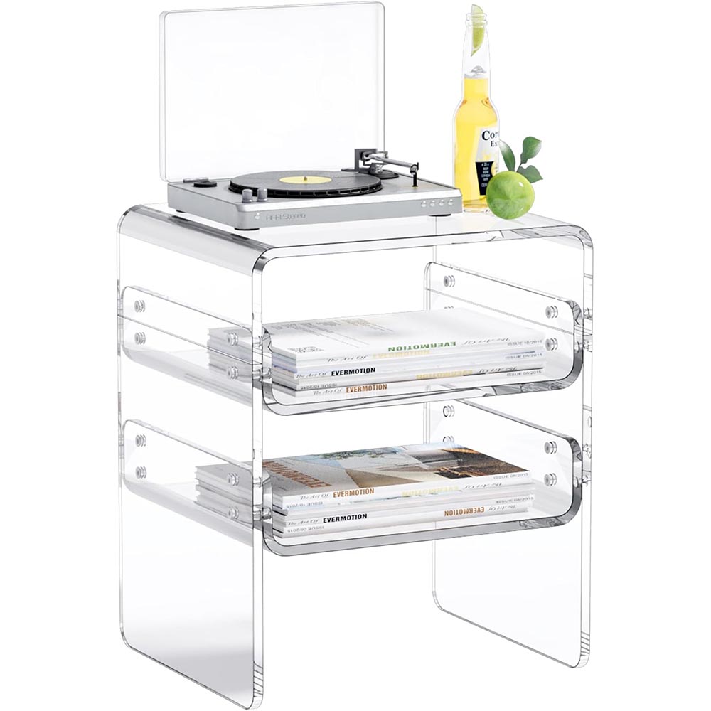 Clear Acrylic 3-Tier End Table & Nightstand Clear Acrylic 3-Tier End Table & Nightstand