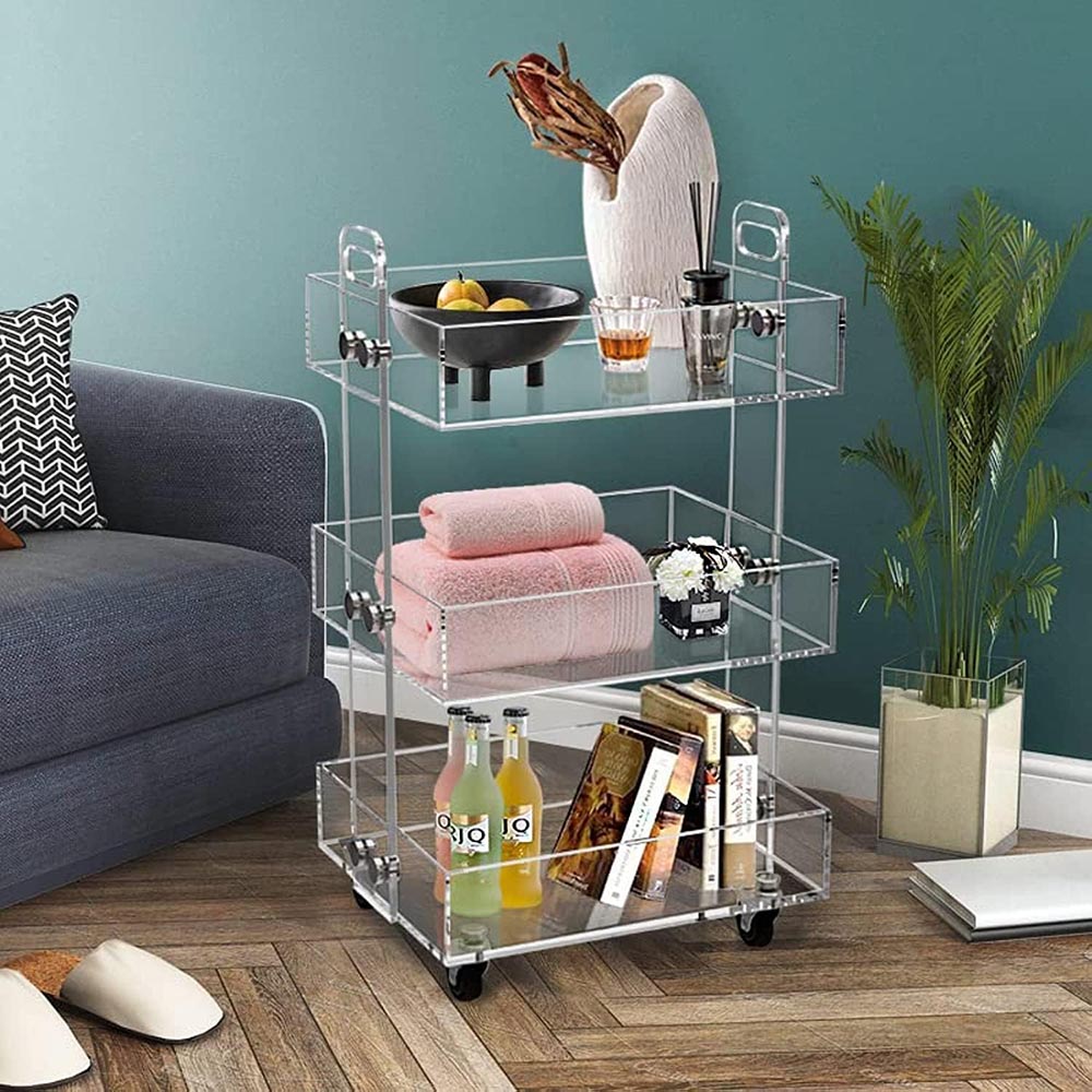 3-Tier Acrylic Utility Rolling Cart 3-Tier Acrylic Utility Rolling Cart