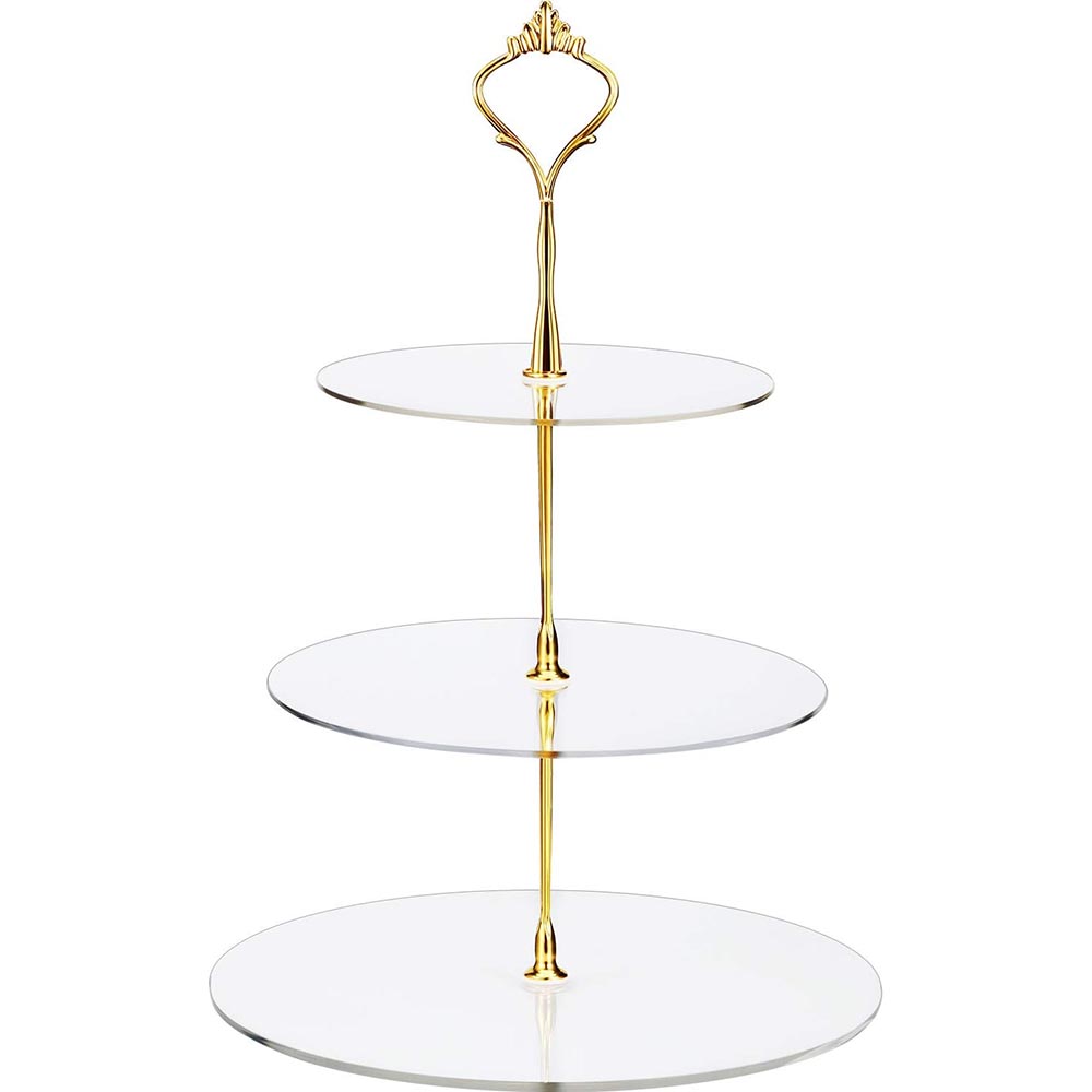 3-Tier Round Acrylic Cupcake & Dessert Tower Stand