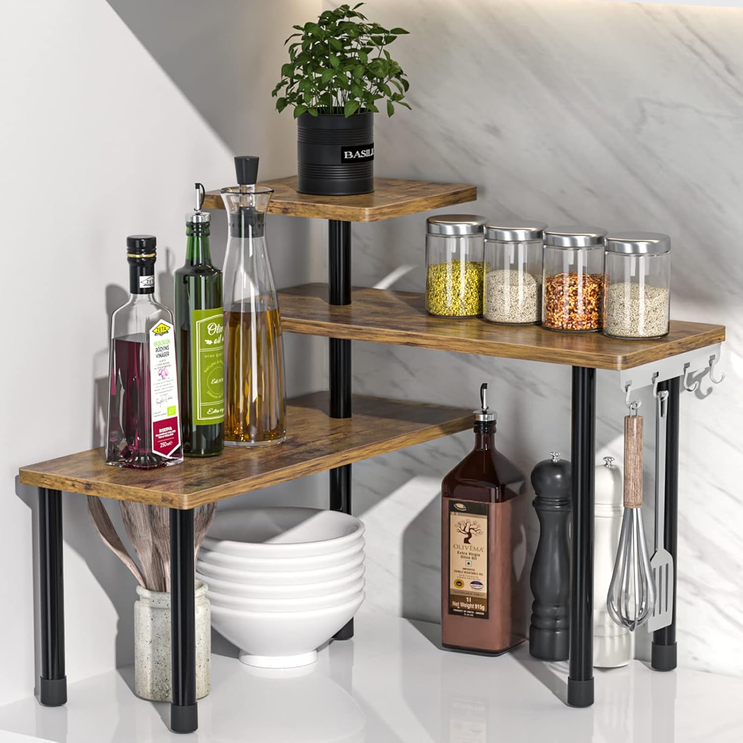 3-Tier Moveable Corner Shelf Organizer 3-Tier Moveable Corner Shelf Organizer