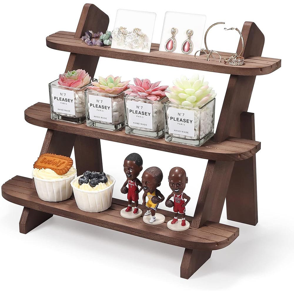 3-Tier Rustic Wooden Display Riser for Earrings & Rings 3-Tier Rustic Wooden Display Riser for Earrings & Rings