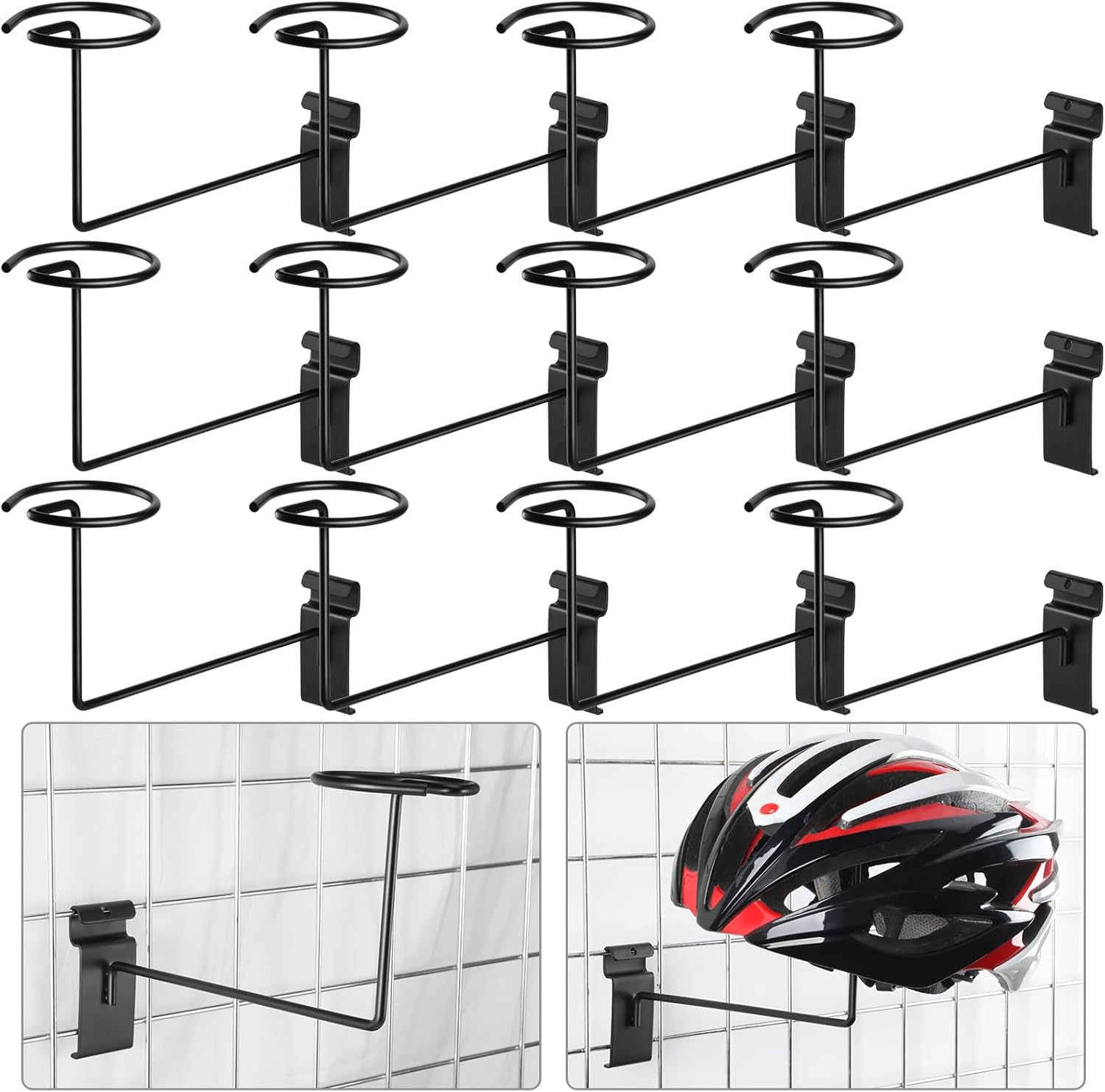12-Pack 3.2-Inch Black Metal Gridwall Hooks 12-Pack 3.2-Inch Black Metal Gridwall Hooks
