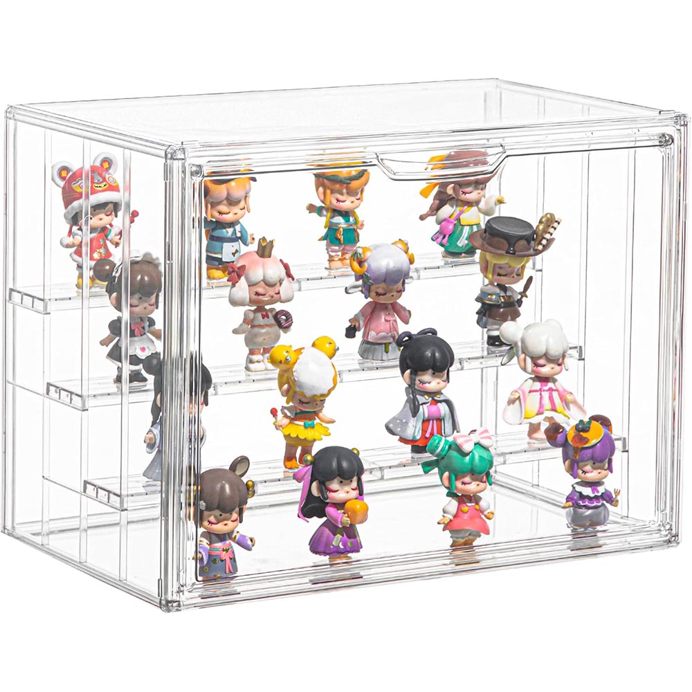 4-Layer Adjustable Acrylic Display Case with Magnetic Door 4-Layer Adjustable Acrylic Display Case with Magnetic Door