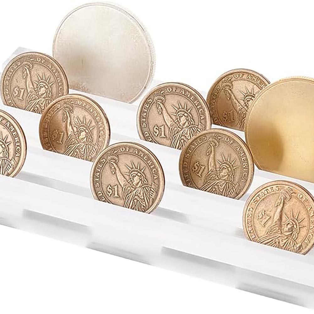 4-Row Clear Acrylic Challenge Coin Display Holder