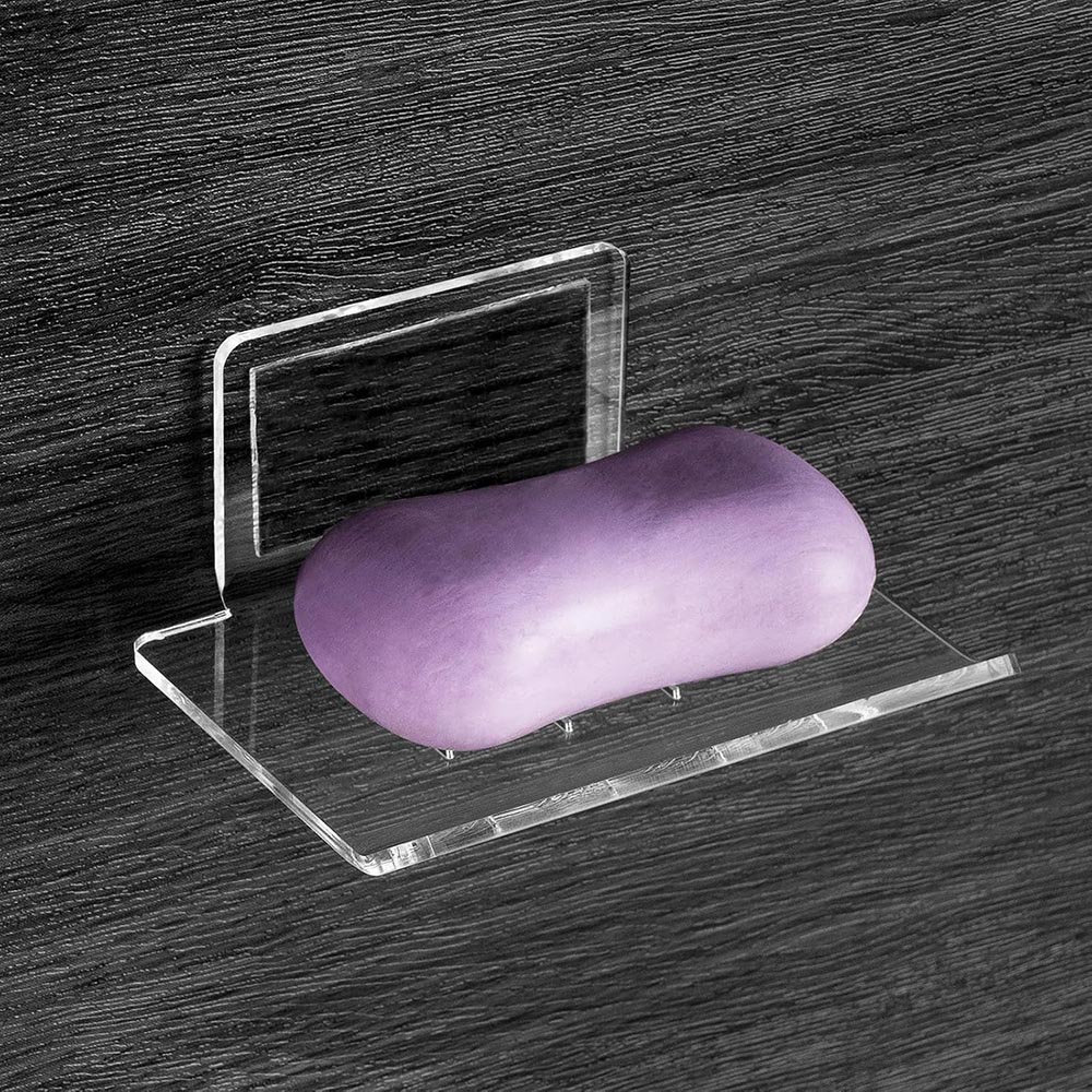 4-Slot Wall Mounted Self-Adhesive Acrylic Soap Dish