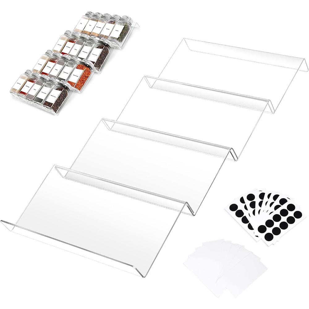4-Tier Acrylic Spice Drawer & Countertop Organizer