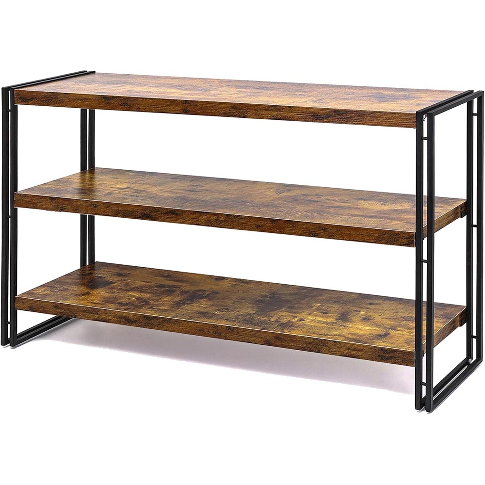 3-Tier Rustic Industrial Bookcase with Wood & Metal Frame 3-Tier Rustic Industrial Bookcase with Wood & Metal Frame