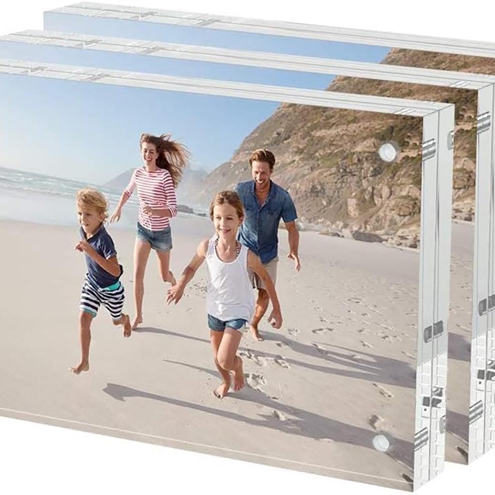 3-Pack 4×6″ Thick Block Double-Sided Magnetic Acrylic Frames 3-Pack 4×6″ Thick Block Double-Sided Magnetic Acrylic Frames