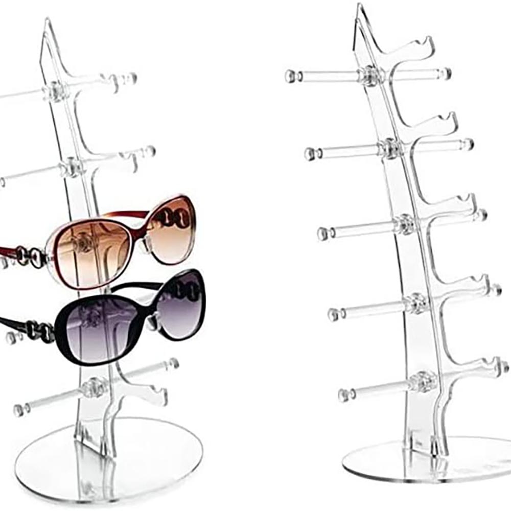 2-Pack 5-Pair Acrylic Sunglasses Rack & Eyeglasses Display