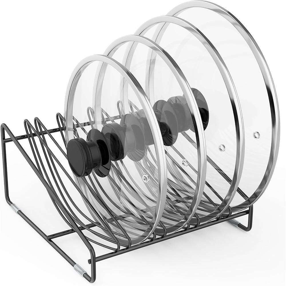 5-Slot Metal Pot Lid Organizer Rack 5-Slot Metal Pot Lid Organizer Rack