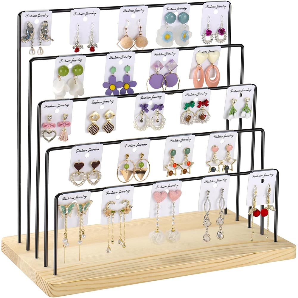 5-Tier Earring Rack Tower Holder for Selling with Earring Cards
