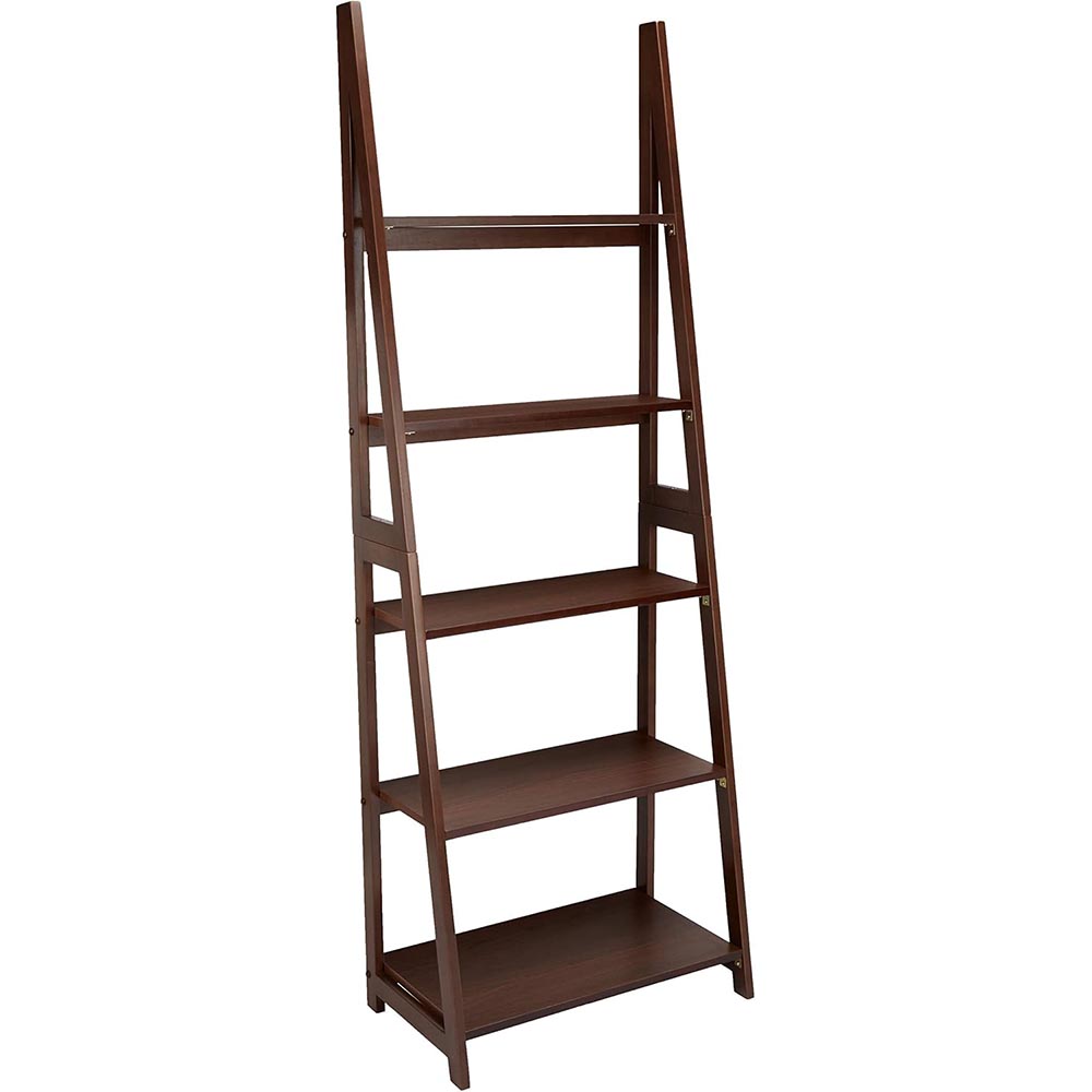5-Tier Solid Rubberwood Ladder Bookshelf Organizer 5-Tier Solid Rubberwood Ladder Bookshelf Organizer