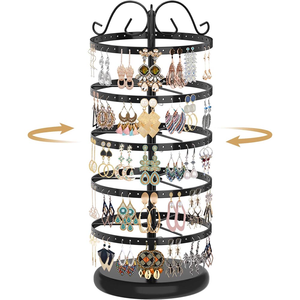 5-Tier Metal Rotating Earring Holder with 220 Holes 5-Tier Metal Rotating Earring Holder with 220 Holes