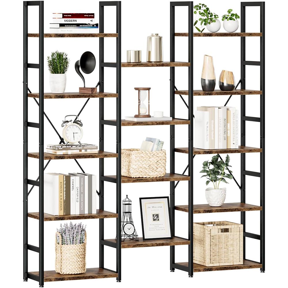 5-Tier Triple Column Bookshelf with 14 Open Shelves 5-Tier Triple Column Bookshelf with 14 Open Shelves