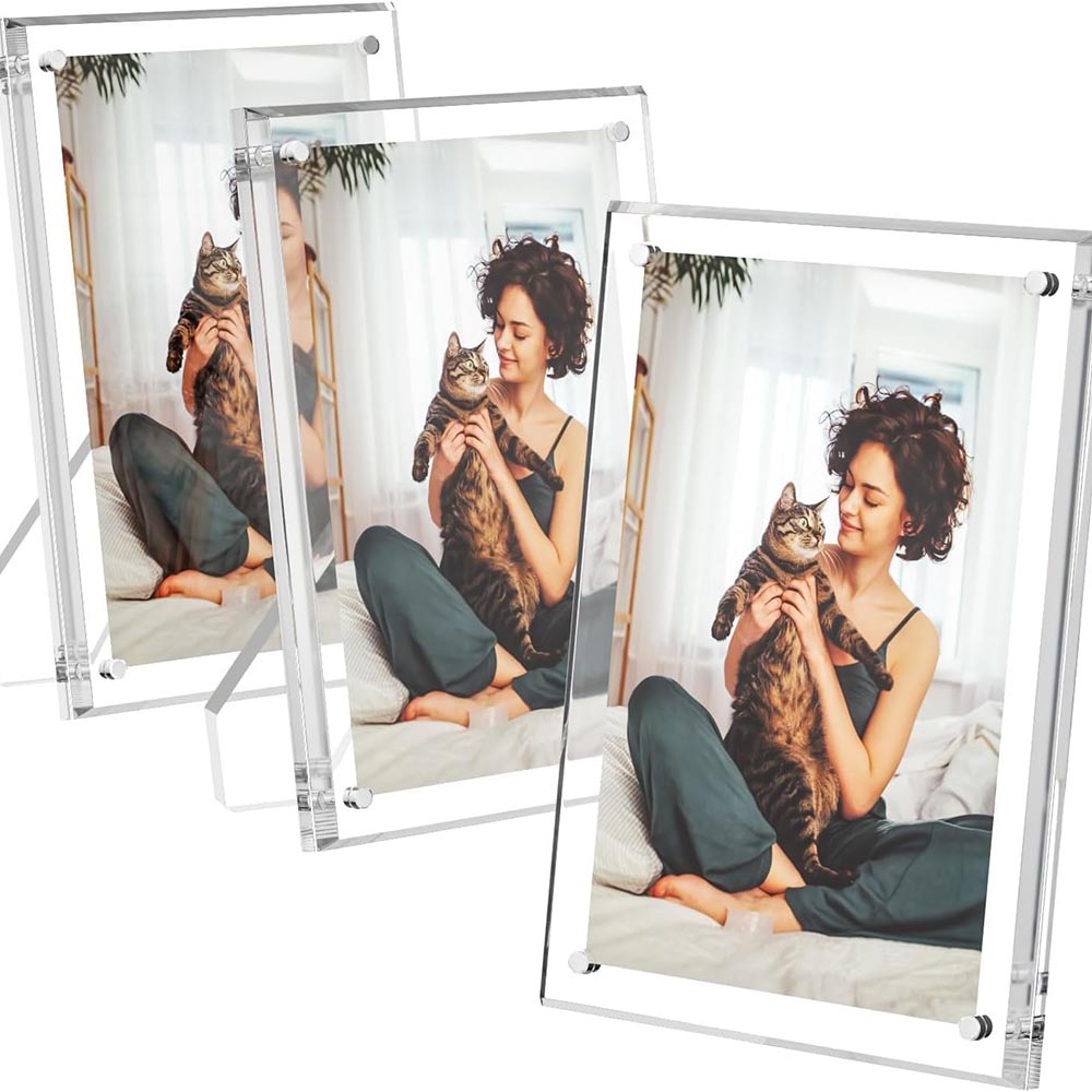 3-Pack 5×7″ Floating Magnetic Acrylic Picture Frames 3-Pack 5×7″ Floating Magnetic Acrylic Picture Frames