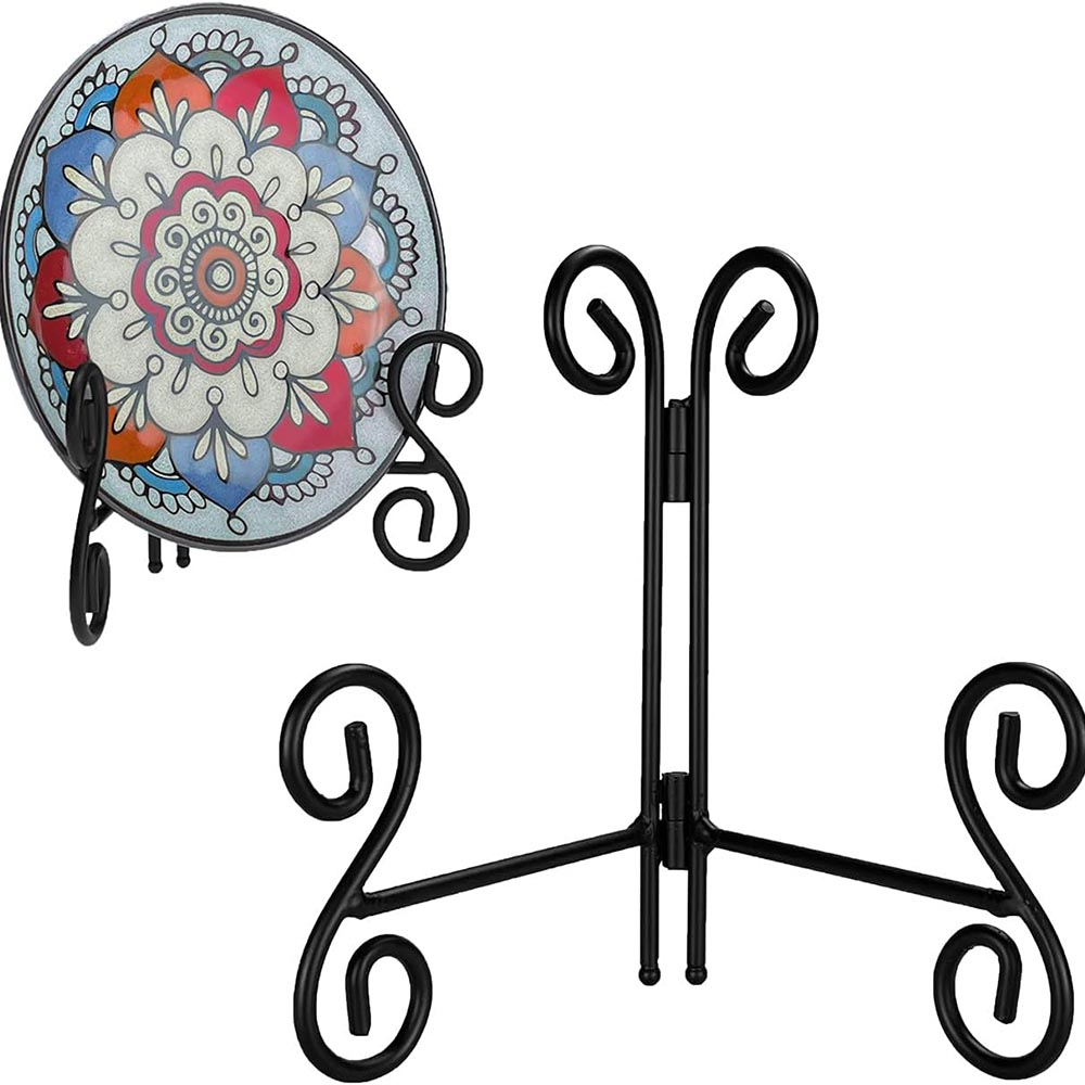 6-Inch Black Iron Easel Plate Stand for Display 6-Inch Black Iron Easel Plate Stand for Display