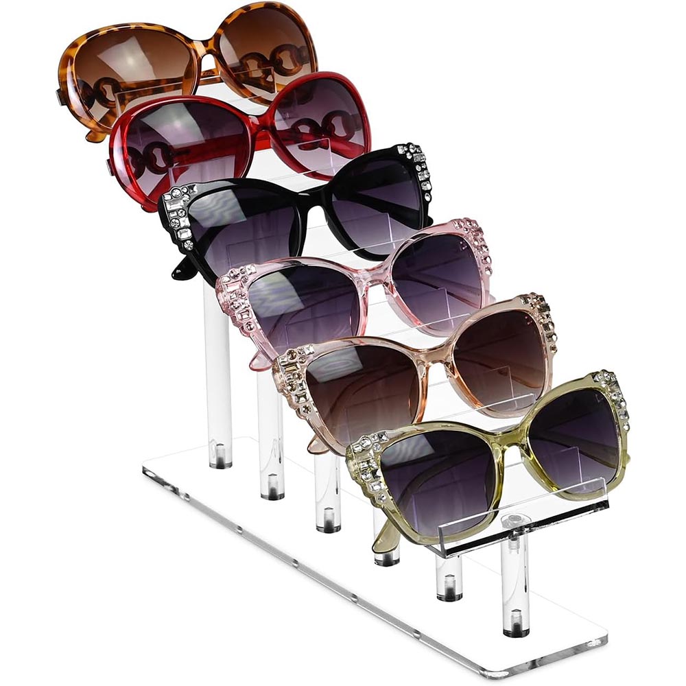 6-Tier Clear Acrylic Eyeglasses Frame & Sunglasses Display Stand
