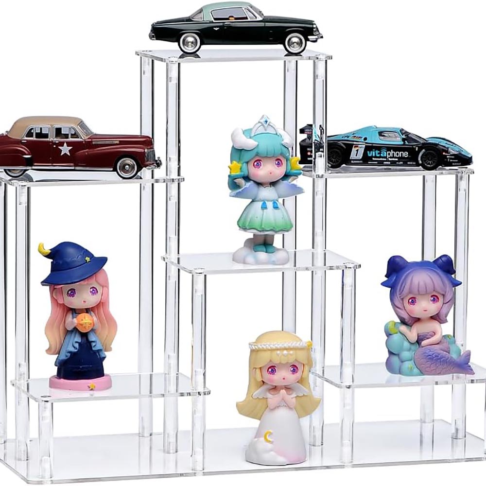 6-Tier Clear Acrylic Display Risers Stand Shelf 6-Tier Clear Acrylic Display Risers Stand Shelf
