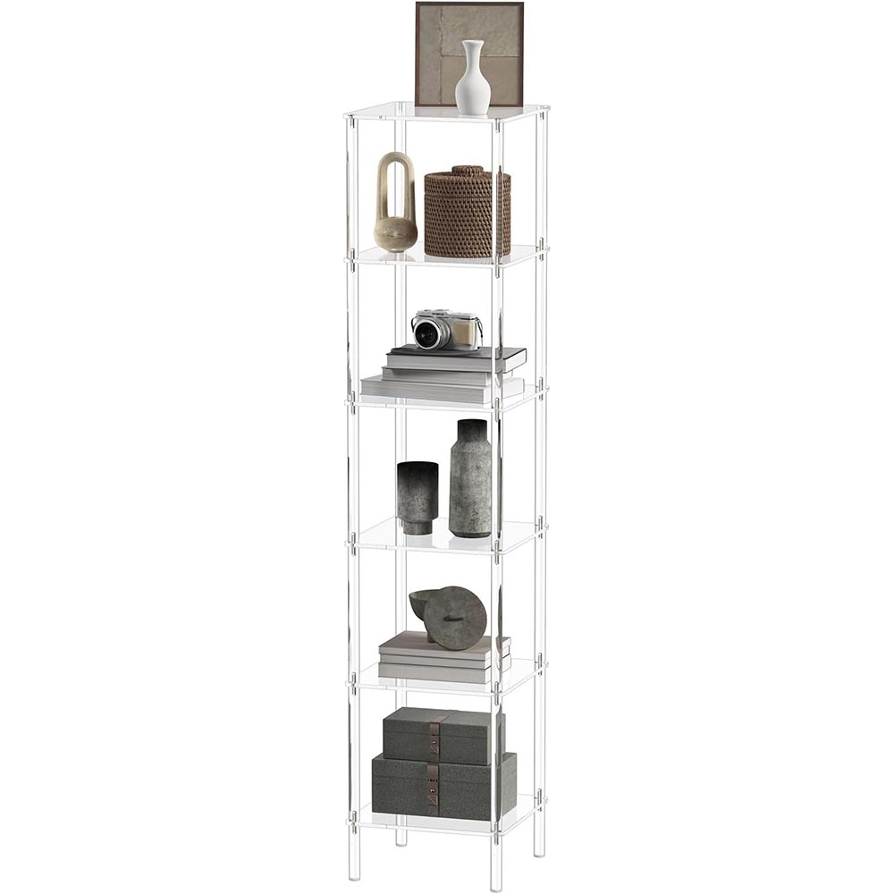6-Tier Square Small Acrylic Bookshelf with Wall Fittings 6-Tier Square Small Acrylic Bookshelf with Wall Fittings