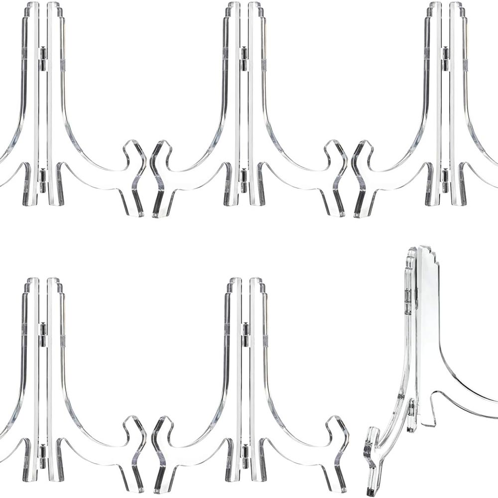 6-Pack 7-Inch Clear Acrylic Easel Display Stands