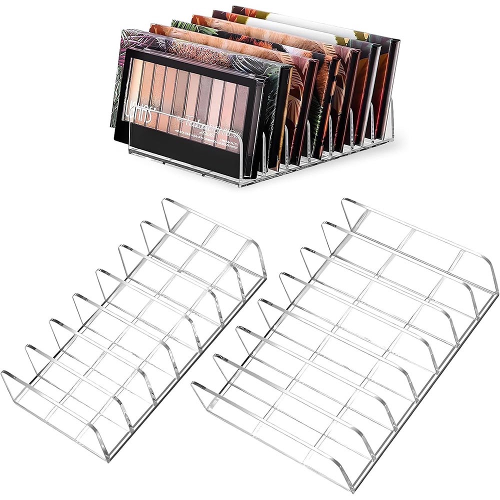 2-Pack 7-Slot Acrylic Makeup Eyeshadow Palette Organizer 2-Pack 7-Slot Acrylic Makeup Eyeshadow Palette Organizer