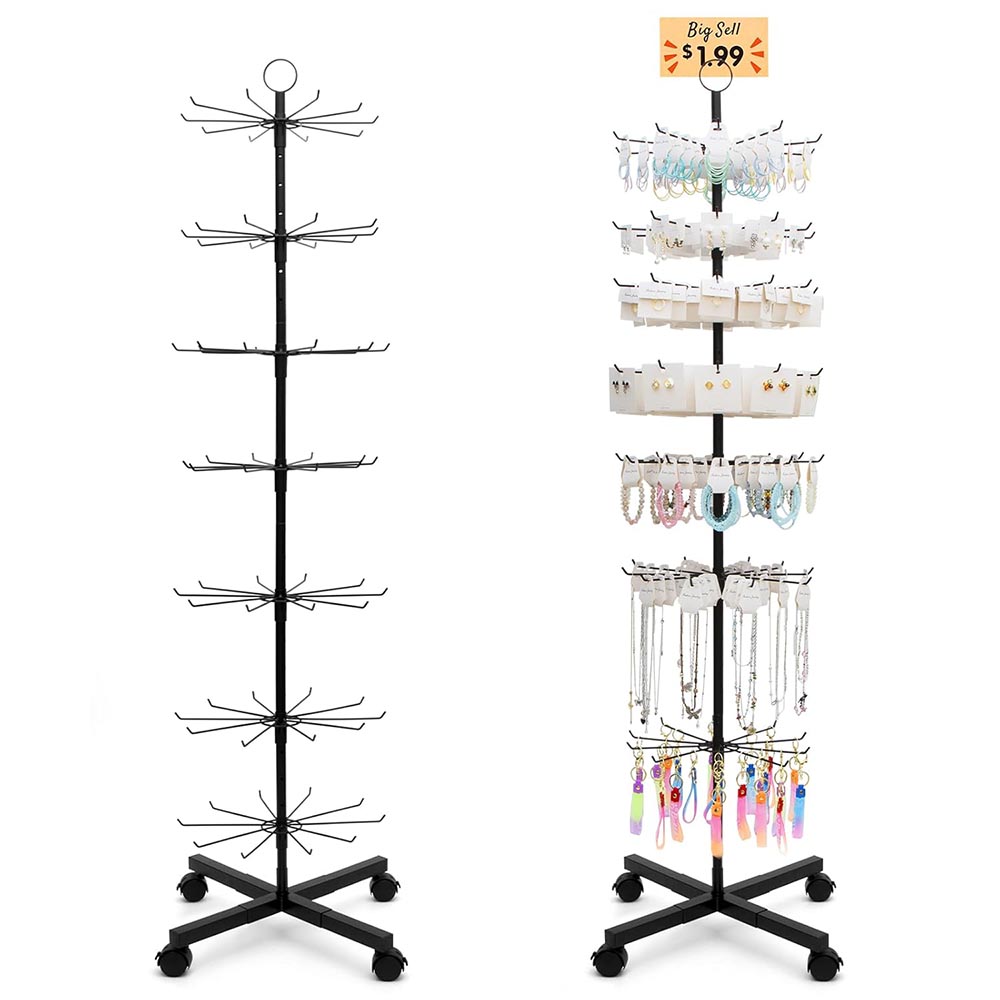 7-Tier Rotating Retail Display Rack for Jewelry & Keychains 7-Tier Rotating Retail Display Rack for Jewelry & Keychains