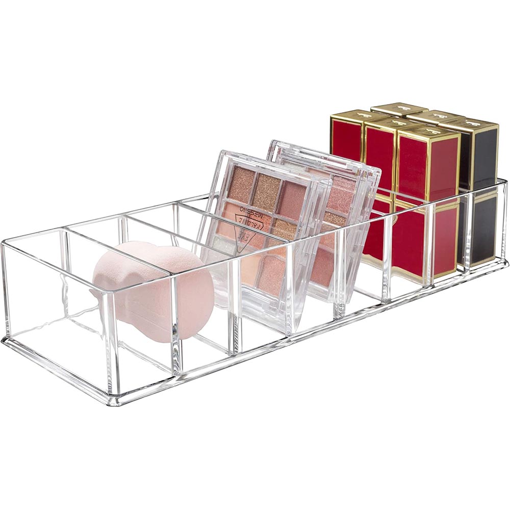 8-Compartment Detachable Acrylic Cosmetic Storage Organizer