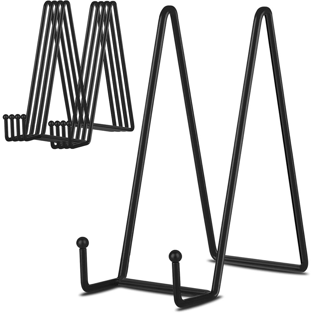 5-Pack 8-Inch Black Metal Display Plate Stands 5-Pack 8-Inch Black Metal Display Plate Stands