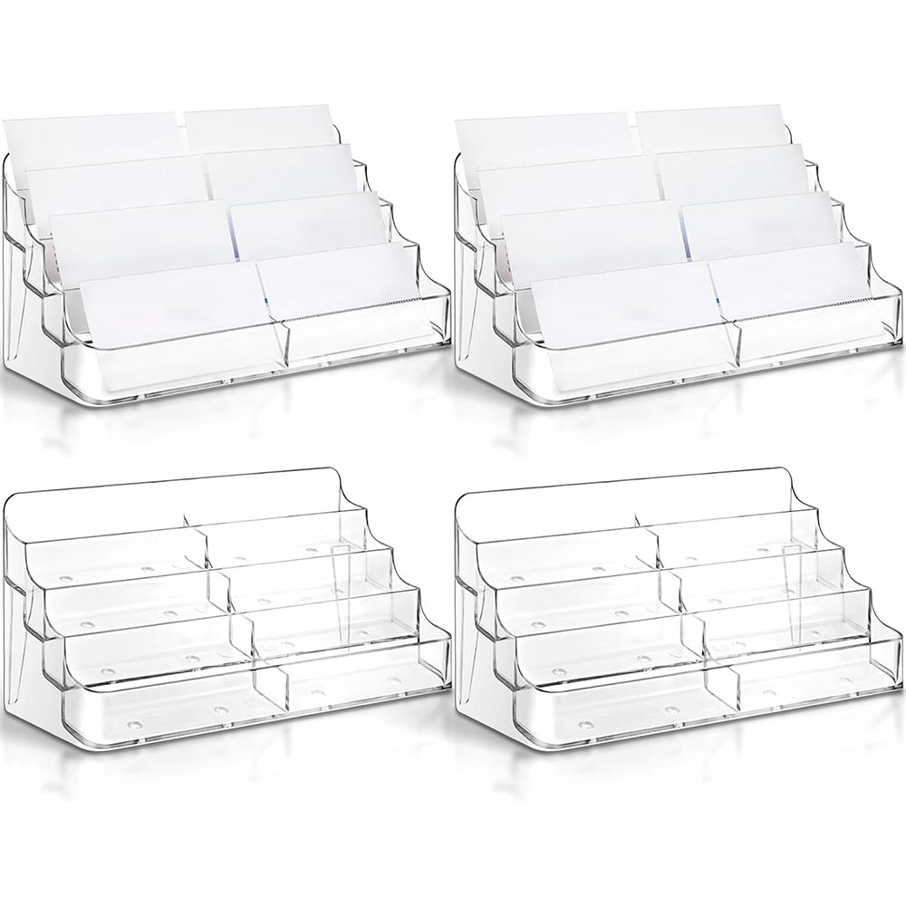 4-Pack 8-Pocket Clear Acrylic Business Card Holder Display 4-Pack 8-Pocket Clear Acrylic Business Card Holder Display