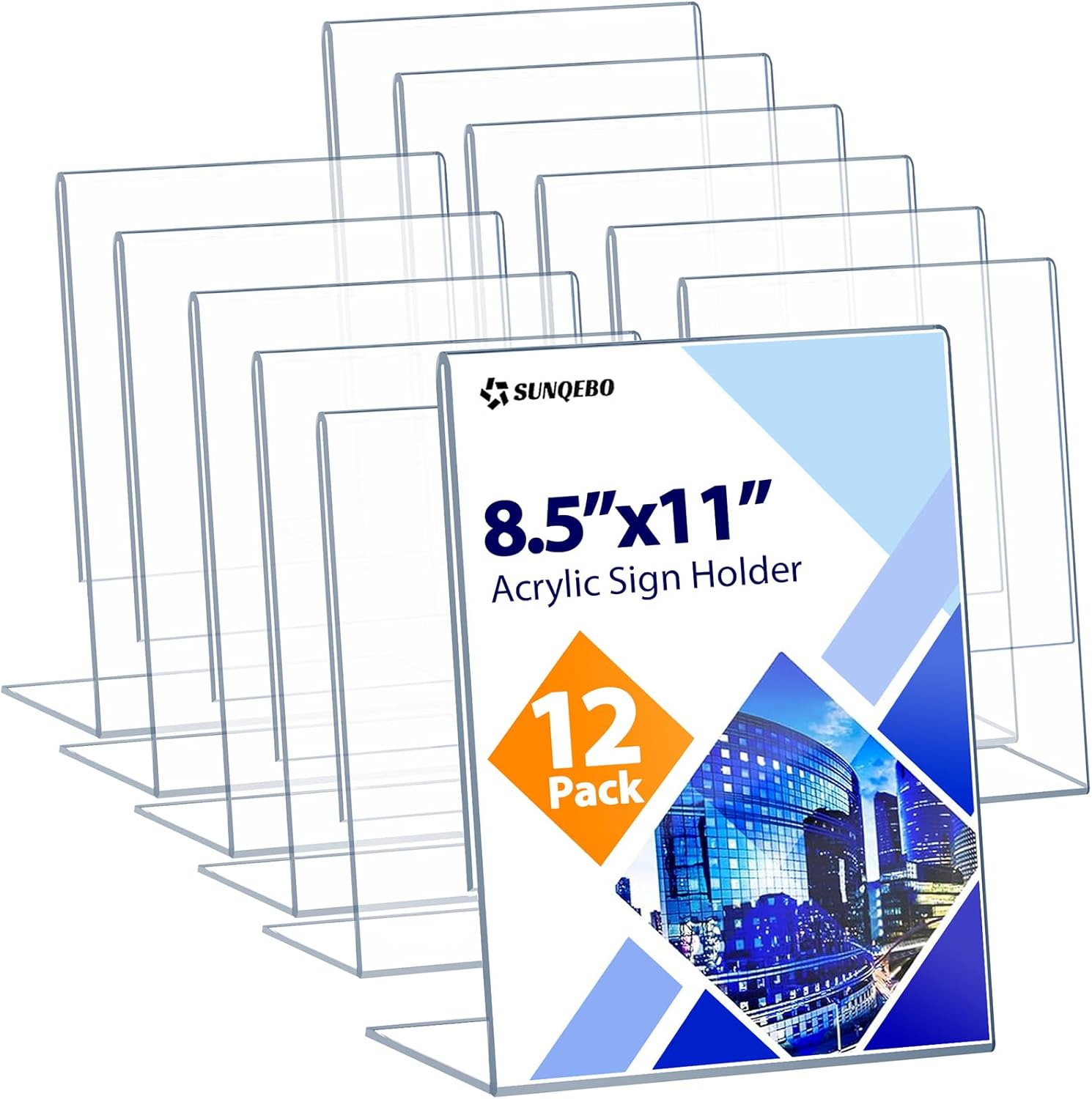 12-Pack 8.5×11 L-Shape Clear Desktop Acrylic Sign Holders 12-Pack 8.5×11 L-Shape Clear Desktop Acrylic Sign Holders