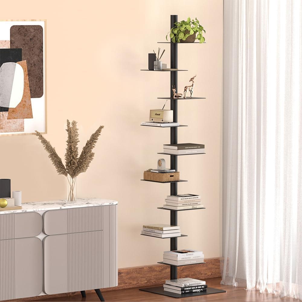 9-Tier Metal Spine Ladder Bookshelf 9-Tier Metal Spine Ladder Bookshelf