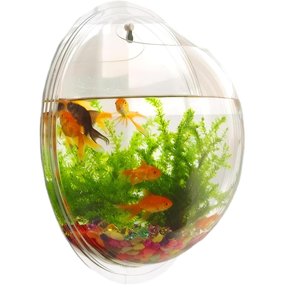 9.1″ Diameter Clear Acrylic Wall Mounted Fish Tank 9.1″ Diameter Clear Acrylic Wall Mounted Fish Tank