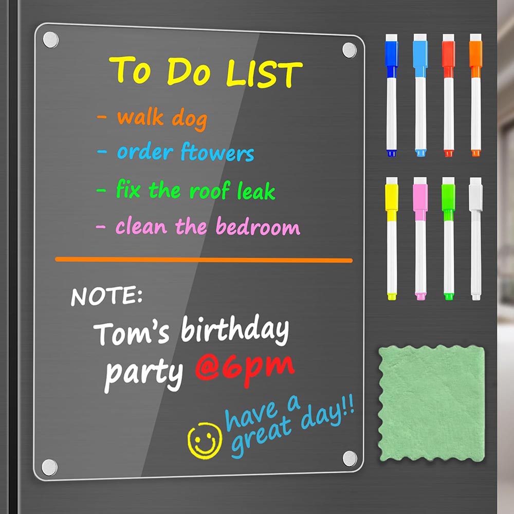 Clear Acrylic Magnetic Whiteboard for Fridge Clear Acrylic Magnetic Whiteboard for Fridge