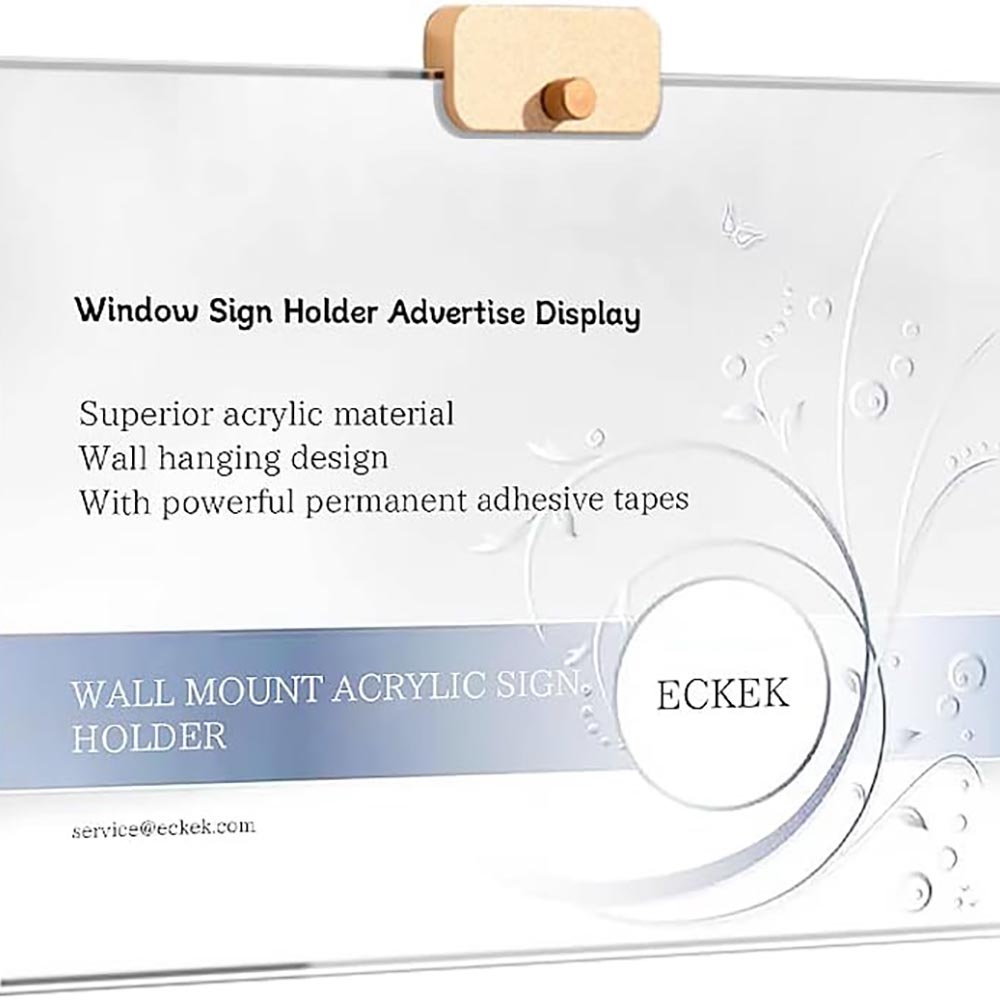 A5 Horizontal Wall Mount Acrylic Sign Holder with 3M Tape