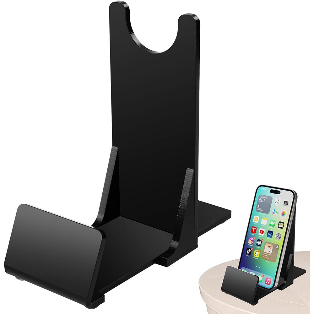 2-Pack Adjustable Black Acrylic Cell Phone & Tablet Stand