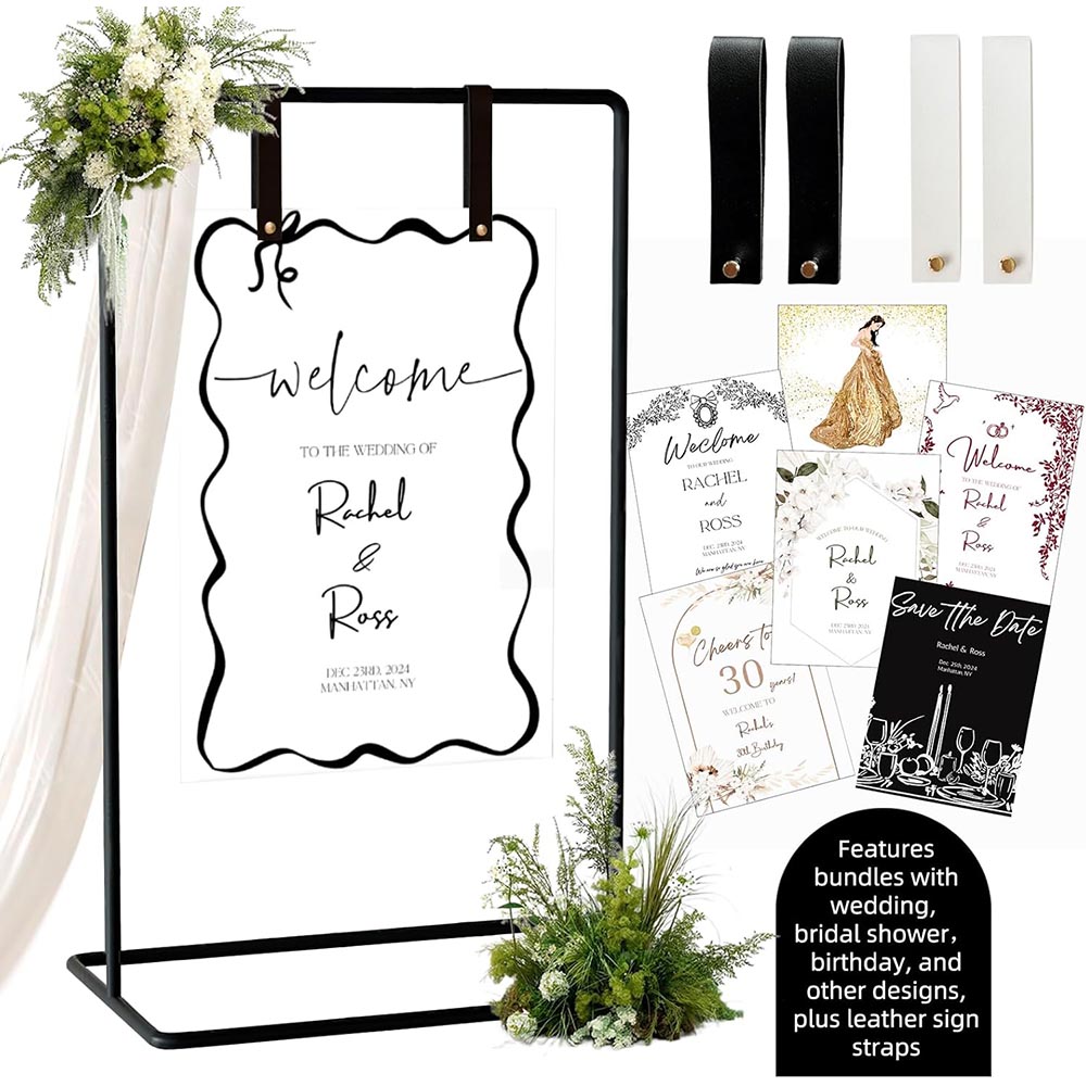 Adjustable Heavy-Duty Wedding Sign Easel Stand (Black) Adjustable Heavy-Duty Wedding Sign Easel Stand (Black)